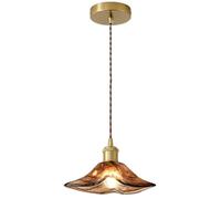 HUAYUSEDF Suspension de décoration vintage, lampe suspendue réglable avec abat-jour en verre, lustre du milieu du siècle for îlot de cuisine, chambre à coucher, salon, plafonnier de couloir(7 * 5.9")