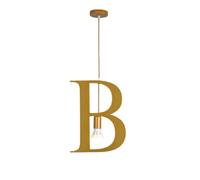 HUAYUSEDF Suspension style art moderne, pendentif en forme de lettre B dorée, poignée en fer, idéale pour hall d'entrée, chambre, maison de campagne, îlot de cuisine, couloir