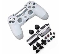 HUAYUWA Boîtier de manette de jeu en plastique avec boutons pour PlayStation 4 Slim 4.0 JDS-040 JDM-040 (version V1) Blanc