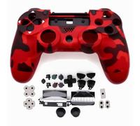 HUAYUWA Boîtier de manette de jeu en plastique (camouflage rouge) avec boutons de rechange pour PlayStation 4 Pro 5.0 JDS-050 JDS-055 JDM-050 JDM-055 (V2 Version)