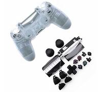 HUAYUWA Boîtier de manette de jeu en plastique transparent avec boutons pour PlayStation 4 Slim 4.0 JDS-040 JDM-040 (version V1)