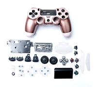 HUAYUWA Coque de rechange en plastique avec boutons pour manette de jeu Playstation 4 Slim 4.0 JDM-040 ((version v1), or rose