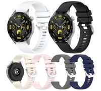 HUAYUWA Ensemble de bracelets de montre en silicone compatibles avec Huawei Watch GT5-Pro-46MM/GT5-46MM/GT4-46MM/GT3-Pro-46MM/GT3-46MM/GT2-46MM, 22MM, Silicone, Pas de gemme