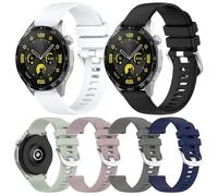 HUAYUWA Ensemble de bracelets de montre en silicone compatibles avec Huawei Watch GT5-Pro-46MM/GT5-46MM/GT4-46MM/GT3-Pro-46MM/GT3-46MM/GT2-46MM, 22MM, Silicone, Pas de gemme