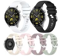 HUAYUWA Ensemble de bracelets de montre en silicone compatibles avec Huawei Watch GT5-Pro-46MM/GT5-46MM/GT4-46MM/GT3-Pro-46MM/GT3-46MM/GT2-46MM, 22MM, Silicone, Pas de gemme