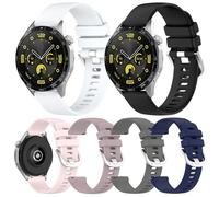 HUAYUWA Ensemble de bracelets de montre en silicone compatibles avec Huawei Watch GT5-Pro-46MM/GT5-46MM/GT4-46MM/GT3-Pro-46MM/GT3-46MM/GT2-46MM, 22MM, Silicone, Pas de gemme