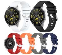 HUAYUWA Ensemble de bracelets de montre en silicone compatibles avec Huawei Watch GT5-Pro-46MM/GT5-46MM/GT4-46MM/GT3-Pro-46MM/GT3-46MM/GT2-46MM, 22MM, Silicone, Pas de gemme