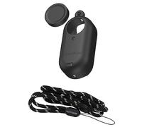 HUAYUWA Étui de protection en silicone avec capuchon d'objectif et sangle compatible avec caméra d'action Insta360 GO3 Protection souple anti-rayures Type 2