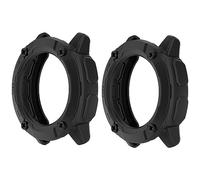 HUAYUWA Lot de 2 coques de protection en TPU souple (noir + noir) compatibles avec Garmin Instinct 2X Solar Smartwatch 50 mm Destiné à Instinct 2 x Accessoires de coque de montre solaire