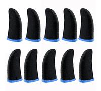 Huayuwa Lot de 5 paires de gants résistants à la transpiration pour écran tactile et manettes de jeu pour téléphone PUBG Noir + bleu