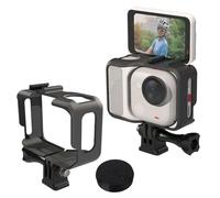 HUAYUWA Support de cadre d'appareil photo compatible avec Insta360 GO-Ultra, boîtier de protection en plastique avec filetage de 6,35 mm et adaptateur de perche à selfie pour trépied (type 2)