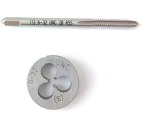 Huazhichun 1 taraud 6-32 UNC + 1 matrice 6-32 UNC, taraud et filière HSS pour droitier