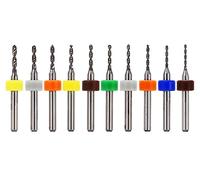 HUAZIZ 10 Pcs 1.1-2.0mm PCB Circuit Imprimé Carbure de Tungstène Micro Forets Mini Twist Drill Bits Set Gravure Métallurgie pour Bijoux CNC Gravure