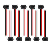 HUAZIZ 10 Pièces Prise USB 3A 2 Broches, USB Type C Souder Connecteur, Connecteur USB Femelle 2 Fils avec Boucle à Rainure à Pression, Prise de Charge Rapide 3A de Type C