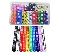 HUAZIZ 100 Pièces Dés de Couleurs Jeu de Dés 12mm 6 Face Dés pour Tenzi Farkle Dés Jeux de Table, 10Couleurs Translucides