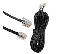 HUAZIZ 10m Câble Téléphonique RJ11 Plat à RJ11, Noir, Compatible Routeur, Modem, Fax, ISDN, DSL, VDSL, Internet