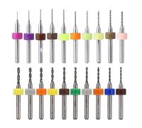 HUAZIZ 20 Pcs 0.1-1.0mm, 1.1-2.0mm PCB Circuit Imprimé Carbure de Tungstène Micro Forets Mini Twist Drill Bits Set Gravure Métallurgie pour Bijoux CNC Gravure