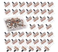 HUAZIZ 200 Pcs Mini Interrupteur à Glissière 3 Broches 2 Positions 1P2T SPDT Micro Interrupteur à Glissière Vertical 0.5A 50V DC SS12D00G3