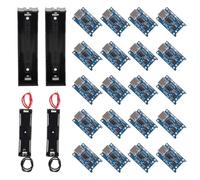 HUAZIZ 20Pièces Type C USB 5V 1A Interface d'entrée 18650 Carte de Charge de Batterie au Lithium, Module de Chargeur avec Double Fonction de Protection+4Pièces 3.7V 18650 Support de Batterie Boîtier