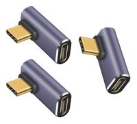 HUAZIZ 3 Pack USB C Angle Adapter, USB C Adaptateur à 90 Degrés C Mâle à C Femelle USB C Adaptateur Extender Type-C