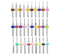 HUAZIZ 30 pièces 0.1-1.0 mm/1.1-2.0 mm/2.0-3.0 mm PCB Circuit Imprimé Carbure de Tungstène Micro Forets, Mini Twist Drill Bits Set, Gravure Métallurgie pour Bijoux CNC Gravure