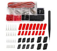 HUAZIZ 300 Pièces Mâle Femelle Crimp Terminal Connector Set, Black JST XH 2,54mm 3-Broches JST Femelle Mâle Logement du Boîtier+ 2 Broches JST SYP Rouge Femelle/Mâle Logement du Boîtier + JST Cable