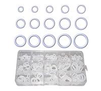 HUAZIZ 350 Pièces 15 Tailles Joint Torique Blanc Kit d'assortiment, Joints Toriques Métriques en Caoutchouc Nitrile, pour Robinet, Véhicule Climatisation, Electroménagers, Roulement, Pompe