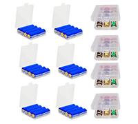 HUAZIZ 4PCS 18650 Boîte à Piles en Plastique Boites de Rangement, 6Pcs Boîtier en Plastique Dur Boîte de Rangement AA/AAA (Transparent)