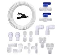 HUAZIZ 5 Mètres 1/4" Tuyau d’alimentation en Eau Tube et Kit de Connecteurs de Réfrigérateur +14 pièces RO Raccord de filtre à eau pour Réfrigérateur de Style Européen Double Réfrigérateur