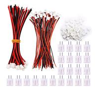 HUAZIZ 50 Pairs Mini Micro Jst 2.0 Ph 2 Pin Connecteur Prise 2 Broches avec Fils Câbles 100mm