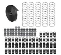 HUAZIZ 50 pièces Boucles en Plastiques pour Sangle, 10 mm Boucle Plastique Latéra Clip Fermoir pour Sangle Accessoires de Sac à Dos, Tente, Sac à Dos Enfant, Collier de Chien (Noir)