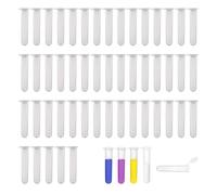 HUAZIZ 50 Pièces Tubes à Centrifuger en Plastique avec Bouchon à Pression, Micro-Tubes à Centrifuger, Fond Rond, Transparents, 10ml Tubes à Essai à Centrifuger en Plastique