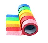 HUAZIZ 6 Rouleaux Washi Tape Set, Ruban Arc-En-Ciel Adhésif Pour Travaux Manuels, Bricolage Et Code à Couleurs, 18 Mm de Large