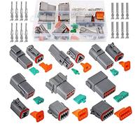 HUAZIZ 6 Sets Ensembles Connecteur Imperméable, Connecteurs DT à 2/3/4/6/8/12 Pin, Auto Terminal Connecteur de Fil de Voiture Électrique Étanche Plug Mâles et Femelles pour Moto Scooter Camion