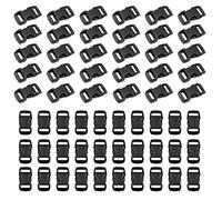 HUAZIZ 60 pièces Boucles en Plastiques pour Sangle 10 mm, Boucle Plastique Latéra Noir Clip Fermoir pour Sangle, Accessoires de Sac à Dos, Tente, Sac à Dos Enfant, Collier de Chien