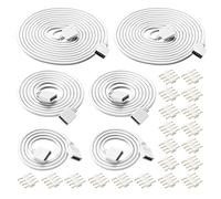 HUAZIZ 6pcs 0,5m/1m/2m Câble d'extension Bande LED RGB Rallonge de Ruban LED Extension Cable 4 Broches Extenseur Câble Stripe LED Connector, Connecteur pour SMD 5050 3528 2835 RGB LED Strip, Blanc
