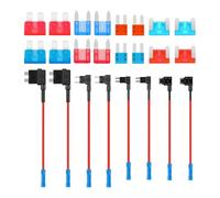HUAZIZ 8 Pièces Add-a-Circuit Porte-Fusible à Lame de Voiture avec Fil, 4 Type de ATO ATC ATM APM, Standard/Mini/Micro2/Low-Profile Porte Fusible Adaptateur Voiture Set avec Fusible Lame