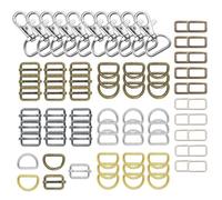 HUAZIZ 80 Pièces Porte-clés Rotatif, Crochets Mousquetons Pivotants en Métal, Anneaux de D et Boucle en Métal, Boucles pour sacs, bijoux et clés, Key Rings, Hooks, Carabiner, DIY 20 mm