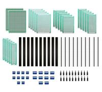 HUAZIZ 82 Pièces Circuit Imprimé Double Face Kit, 22 Pièces Double Face PCB Prototype Boards, 20 Pièces Fiches Mâle/Femelle, 20 Pièces 2/3 Broches Bornier à Visser, 20 Pièces Colonne en Nylon