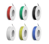 HUAZIZ Kit de fil électrique en PVC 24AWG - 6 bobines de 10 mètres de couleurs différentes - Fil toronné de calibre 24 - Kit de fil de Raccordement en Cuivre étamé pour le Bricolage