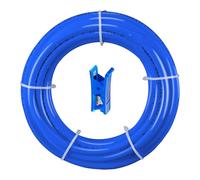 HUAZIZ Kit Universel de Raccordement de Conduite d'Eau de bleu 10 meter, Raccord de Tuyau d'Alimentation d'Eau pour Osmoseur Réfrigérateur, Raccord De Filtre à Eau (3/8") + bleu Couteau Coupe-Tuyau