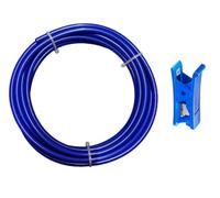HUAZIZ Kit Universel de Raccordement de Conduite d'Eau de bleu 10 meter, Raccord de Tuyau d'Alimentation d'Eau pour Osmoseur Réfrigérateur, Raccord De Filtre à Eau (1/4")+Couteau Coupe-Tuyau