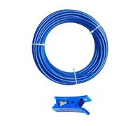 HUAZIZ Kit Universel de Raccordement de Conduite d'Eau de bleu 20 meter, Raccord de Tuyau d'Alimentation d'Eau pour Osmoseur Réfrigérateur, Raccord De Filtre à Eau (1/4")+Couteau Coupe-Tuyau
