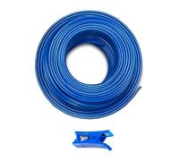 HUAZIZ Kit Universel de Raccordement de Conduite d'Eau de bleu 50 meter, Raccord de Tuyau d'Alimentation d'Eau pour Osmoseur Réfrigérateur, Raccord De Filtre à Eau (1/4") + Couteau Coupe-Tuyau