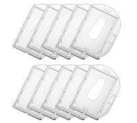 HUAZIZ lot de 10 Porte-cartes d'identité porte-cartes rétractables avec enrouleur de clé, double usage vertical et horizontal, en plastique rigide pour cartes d'identité et cartes de crédit