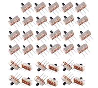 HUAZIZ Lot de 180 Mini Interrupteur à Glissière 3 Broches 2 Positions 1P2T SPDT Micro Interrupteur à Glissière Vertical 0.5A 50V DC SS12D00G3
