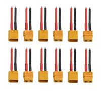HUAZIZ XT60 Plug Connector, 6 Paires XT60 Connecteur Femelle mâle avec 14awg 10cm Fil de Silicone pour Batterie Lipo RC Jouet