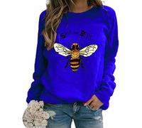 HuazomeeHZM Bee Kind Pull-Over Sweatshirts Femmes Casual Imprimé 3D Manches Longues Col Rond T-Shirts Automne Apiculteur Apiculture Streetwear