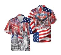 HuazomeeHZM Chemise à Manches Courtes pour Homme à Boutons avec Drapeau américain thème Patriotique 250e Anniversaire des États-Unis Style décontracté pour Tous Les Jours