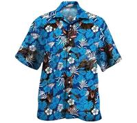 HuazomeeHZM Chemise élégante pour Homme pour Les Vacances à la Plage imprimée en 3D Manches Courtes boutonnée Motif Australian Kelpie Chemises d'été